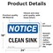 Signmission Clean Sink, 24 in W x Rectangle, Vinyl Decal OS-2PACK-NS-D-1824-L-10627 - alternate 3